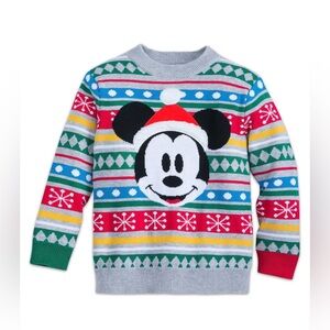 Disney Mickey Mouse Christmas Sweater Kids 7/8 Holiday Knit